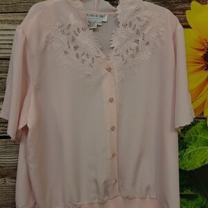 COPY - Brownstone Studio short Sleeve Blouse 26W pale pink Pre-owned